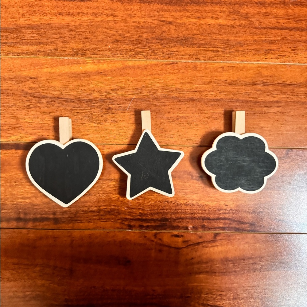Chalkboard Wall Decor Set - Heart, Star, Cloud Shapes